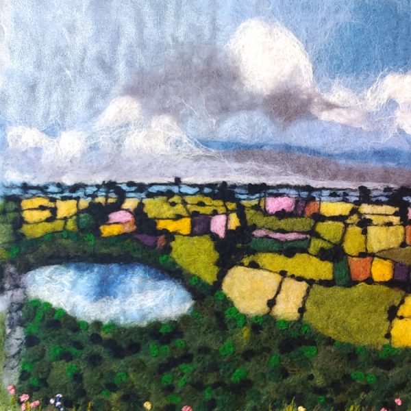 Lake View At Sutton Bank, North Yorkshire, by felt artist Janine Jacques