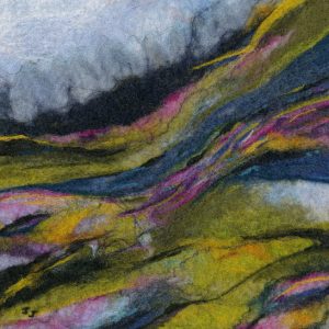 "Colourway No.2" an original wool painting by West Yorkshire felt artist Janine Jacques. Colourway No.2 was inspired by a series of abstact paintings I created.