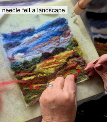 In-Person: Needle felting landscape workshop – Saturday 14th March 2026, Knottingley WF110AZ, includes lunch