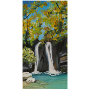 Waterfall painting of Janet's Foss at Malham in Yorkshire by Yorkshire artist Janine Jacques