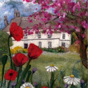 Farmhouse art print by yorkshire felt artist Janine Jacques